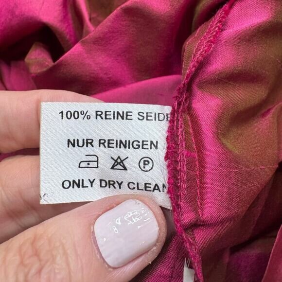 Original Steindl Dress Size M German 100% Silk Dirndl Oktoberfest Milk Maid Pink - Picture 9 of 16